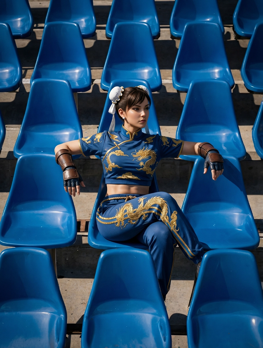 Blue stadium seats
